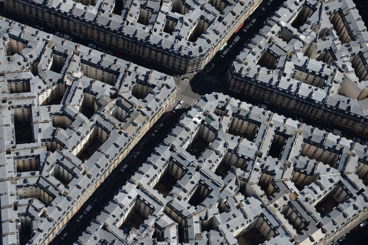 A picture taken on July 14, 2017 shows an aerial view of the city of Paris.