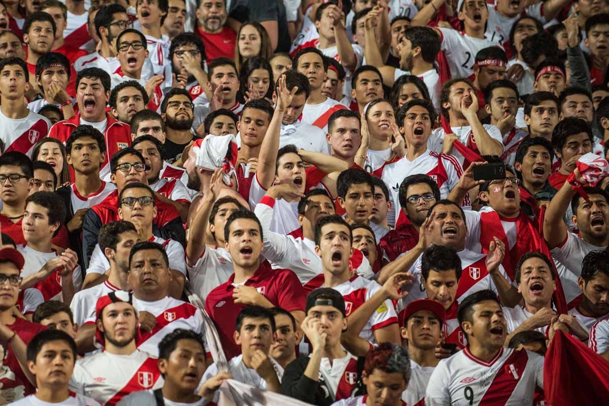 Supporters of Peru wait for the start of their 2018 World Cup qualifying play-off second leg football match against New Zealand, in Lima, Peru, on November 15, 2017.