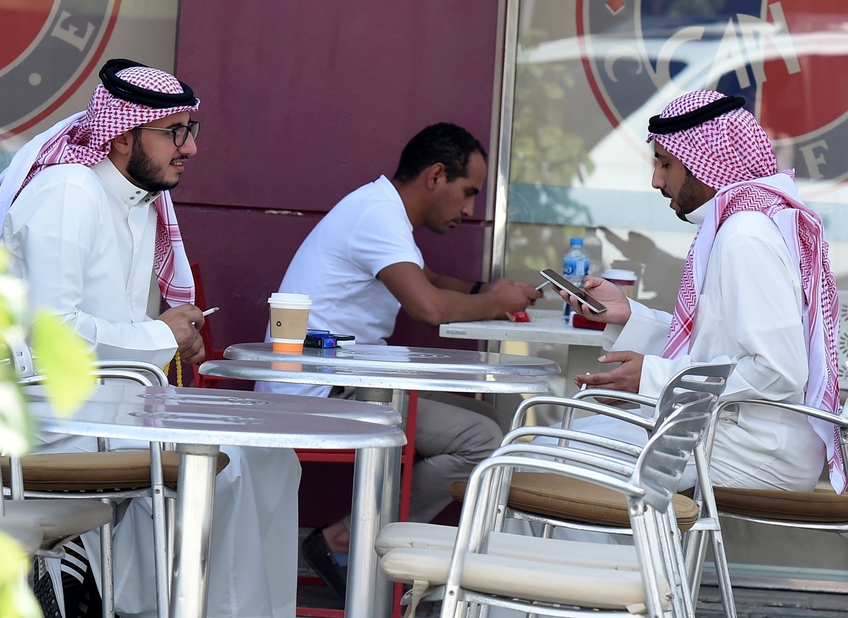 Still off limits -- an outdoor cafe in the Saudi capital Riyadh, November, 2017. Outdoor cafes are still forbidden to women.