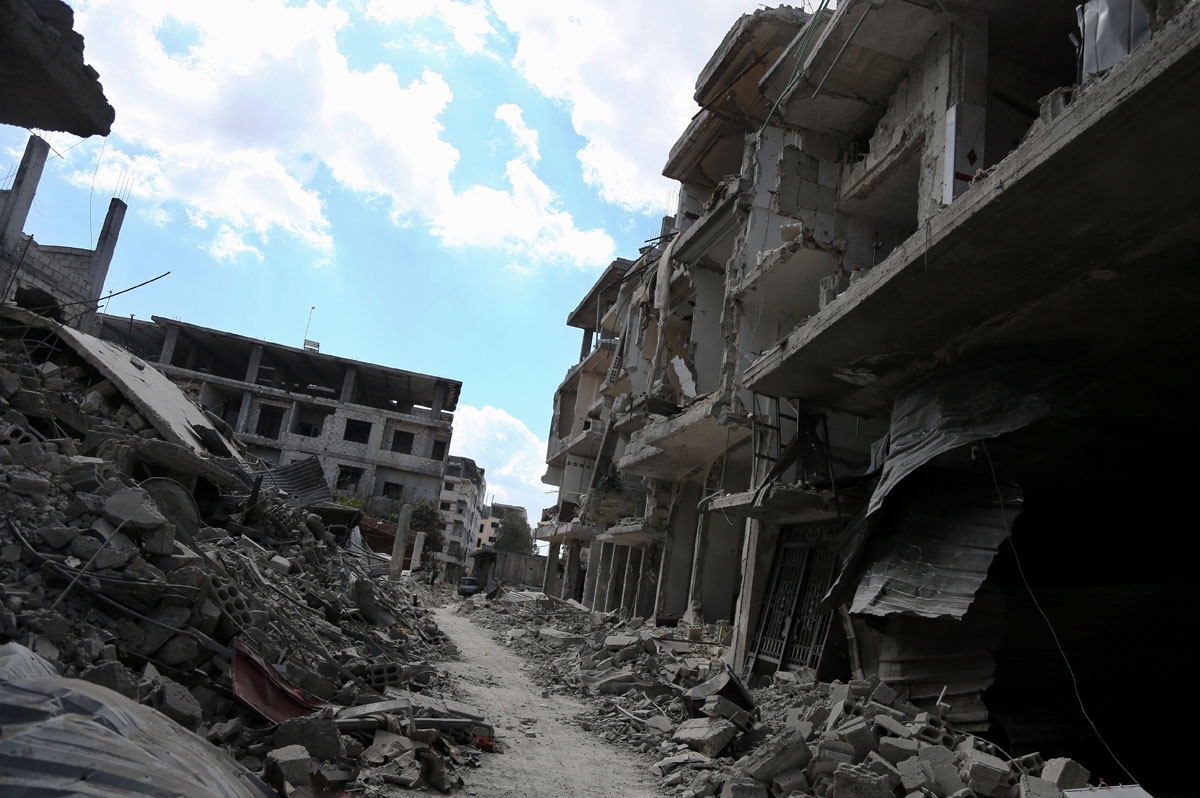 A street in Arbin, Eastern Ghouta, March 16, 2018.