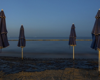 Picture of an oily sea taken on September 14, 2017, at a beach near Athens, five days after the sinking of a tanker.